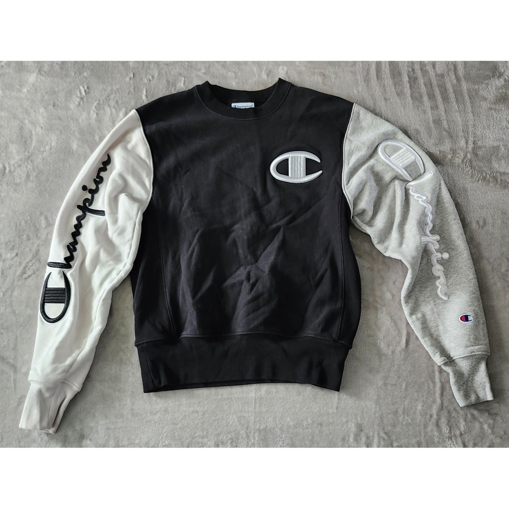 Champion Reverse Weave Hoodie Men Extra Large Logo Spell Out Sleeve Hooded